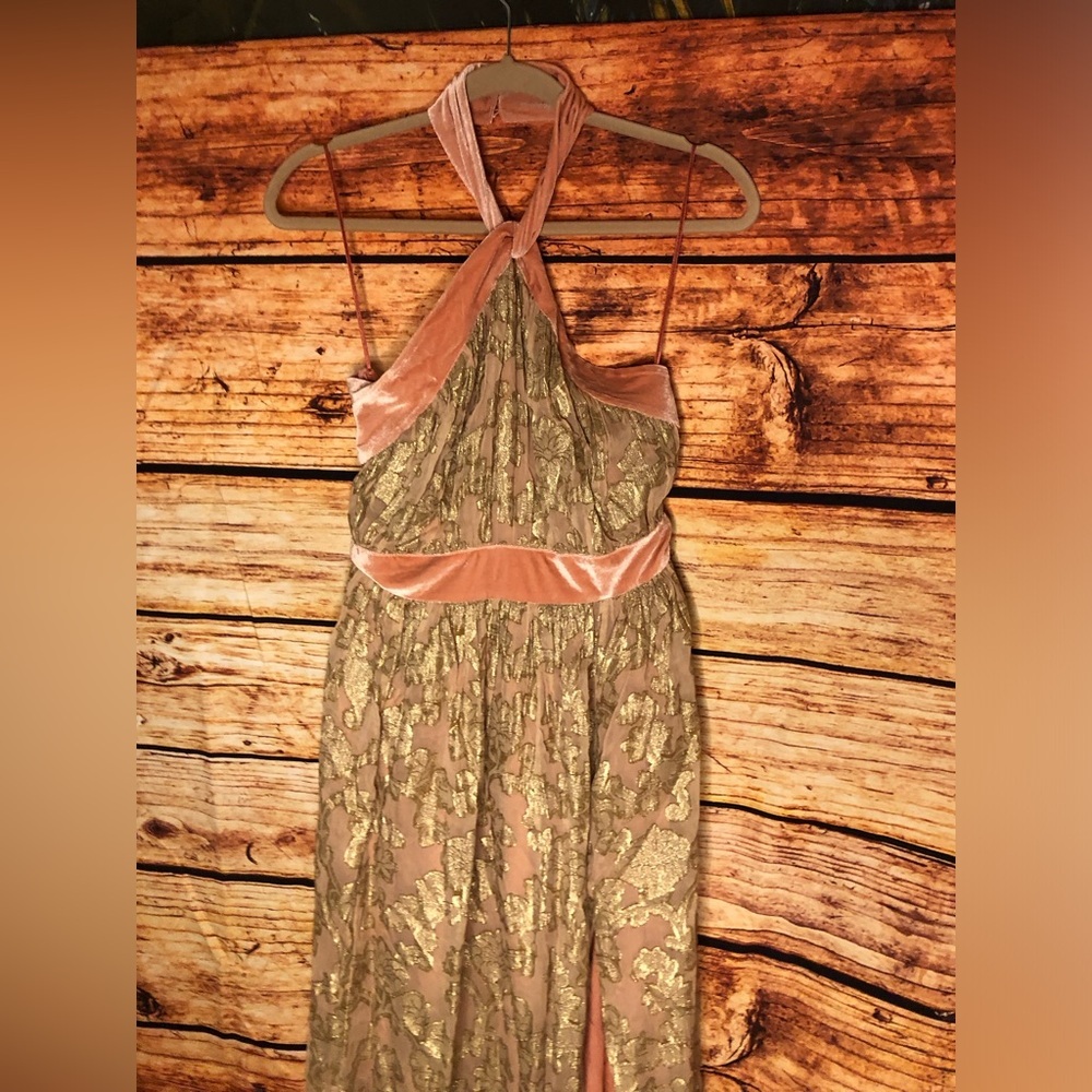 Jacquard Halter Gown - Picture 4 of 16